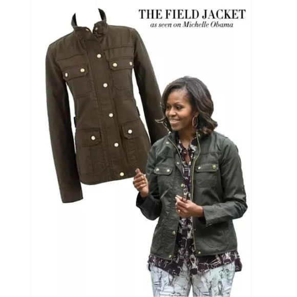J.CREW Women's Field Jacket XS Olive Green Storm Collar Waxed Canvas SZ XS - Picture 1 of 5